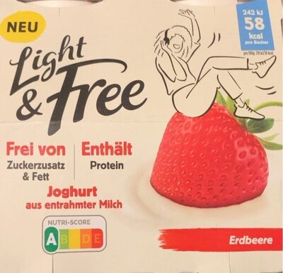 Danone Light & Free Joghurt Erdbeer 2 x (2 x 115g) = 460g