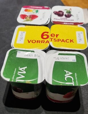 Danone ACTIVIA® 3 x Himbeere, 3 x Kirsche 720g (6 x 120g)