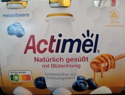 Danone Actimel® Heidelbeer-Honig 6x100g front packaging