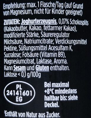 Laktosefreies Joghurterzeugnis mit Stracciatella-Geschmack ingredients label
