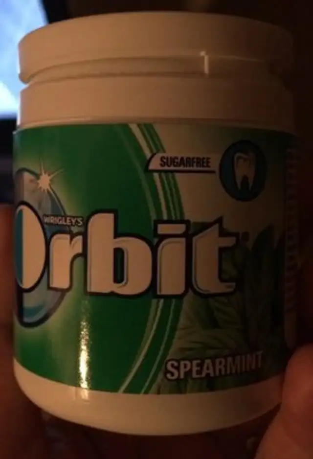 Spearmint Chewing gum (sugarfree) front packaging