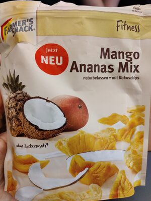 ALDI Farmer's Snack Mango-Ananas-Mix mit Kokoschips 130g 2.49€ 1kg 19.15€