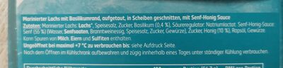 Marinierter Lachd ingredients label