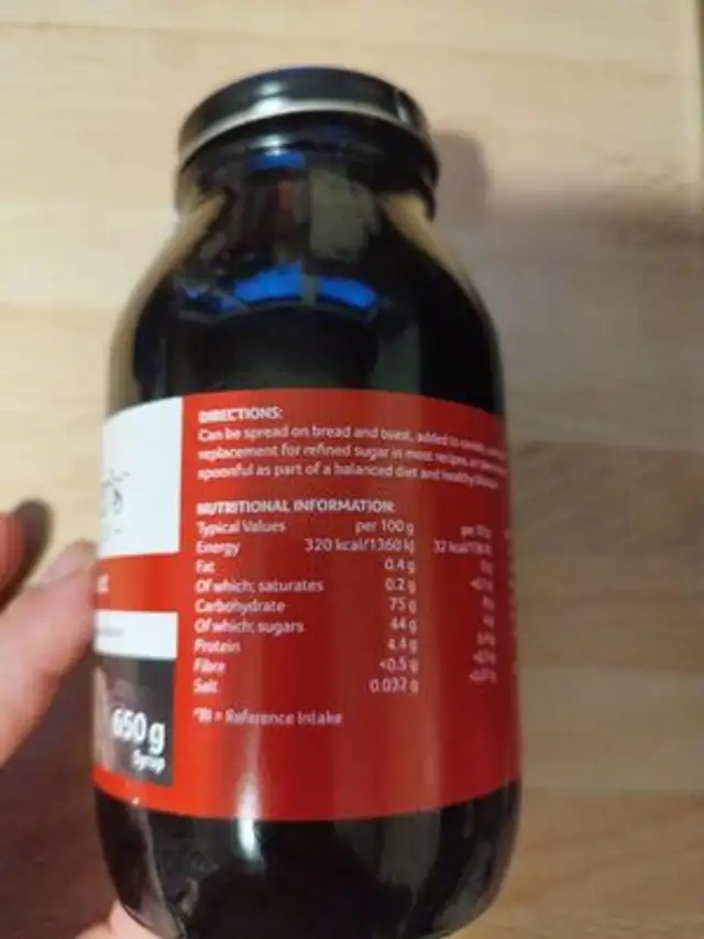 malt extract nutrition facts table