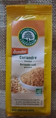 Coriandre moulue front packaging