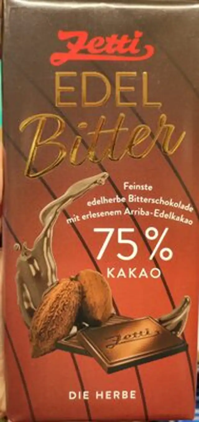 Edel Bitter 75% Kakao front packaging