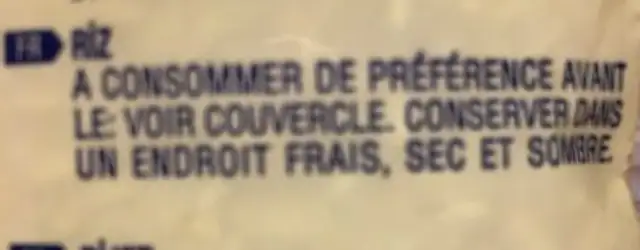 Reis ingredients label