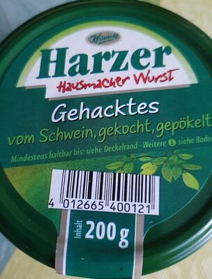 Harzer Gehacktes front packaging