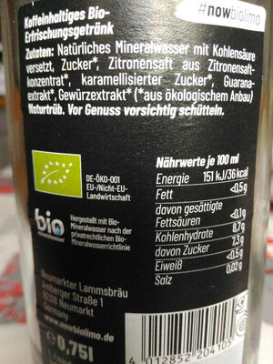 Black Cola , Cola ingredients label