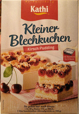 Kleiner Blechkuchen Kirsch-Pudding