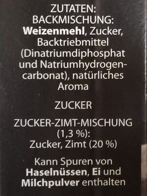 Bratapfel Konfekt ingredients label