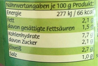 Bio Kichererbsentopf nutrition facts table