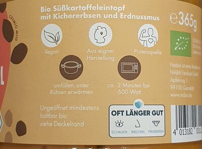 Nabio Süßkartoffel Eintopf 4013182031126 Bio Süßkartoffel Eintopf