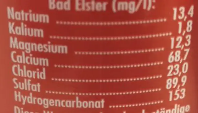 Lichtenauer Pur 1 Liter nutrition facts table