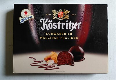 Köstritzer Schwarzbier Marzipan Pralinen front packaging