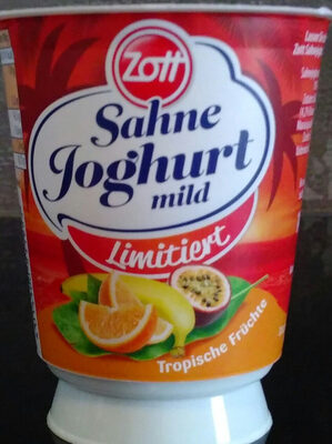 Sahne Joghurt Mild Tropische Früchte front packaging
