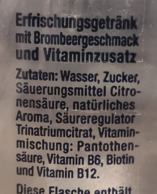 AQUA Wellness Brombeer ingredients label