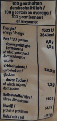 Hammer Mühle Haferflocken glutenfrei nutrition facts table