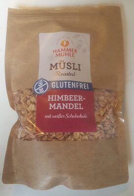 Müsli Roasted Himbeer Mandel front packaging