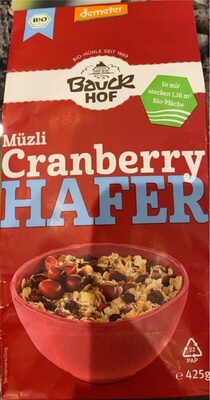 Müsli cranberry Hafer front packaging