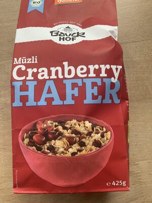 Müsli cranberry Hafer ingredients label