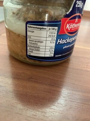 Hackepeter gegart nutrition facts table