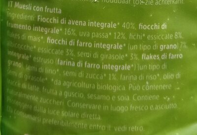 Der Klassiker Guten Morgen Müsli ingredients label