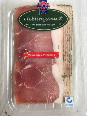 Schinkenspeck mit Pfefferrand