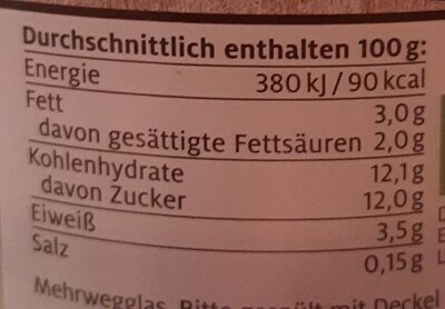Haselnuss Nougat Joghurt mild nutrition facts table