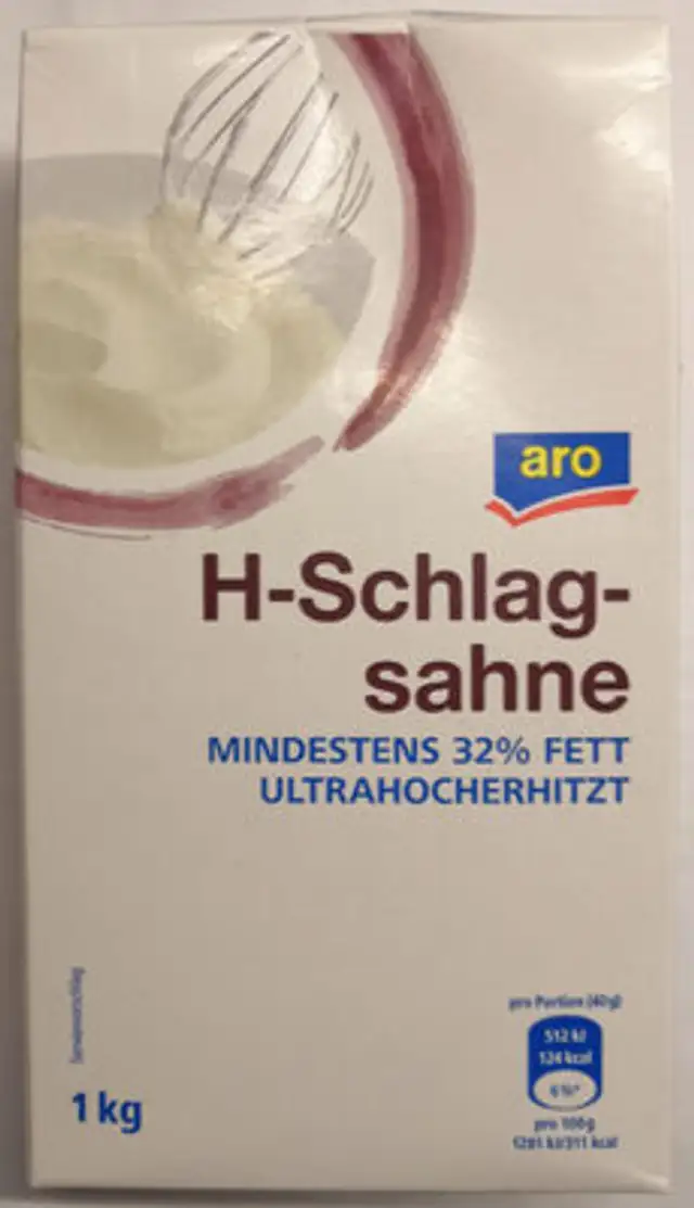 H-Schlagsahne, mindestens 32% Fett, ultrahocherhitzt front packaging