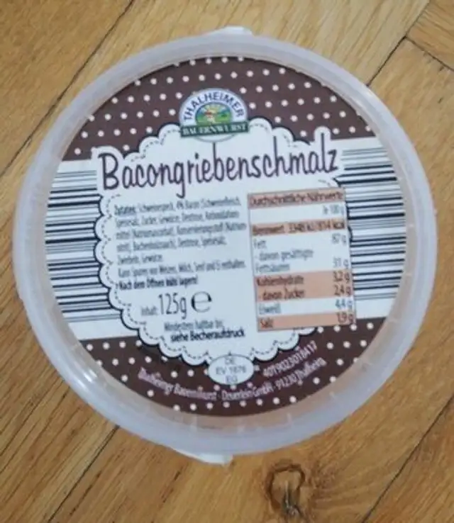 Bacongriebenschmalz front packaging