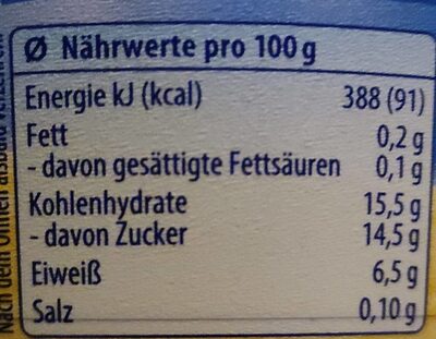 Quarkgenuss - Vanillegeschmack nutrition facts table