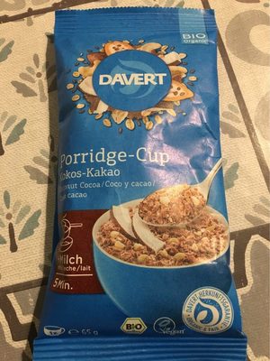 Davert Porridge cup Coconut Cocoa