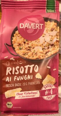 Davert risotto al funghi front packaging