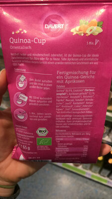 Quinoa-cup Orientalisch, 65 GR Packung 5 Min Ziehzeit front packaging