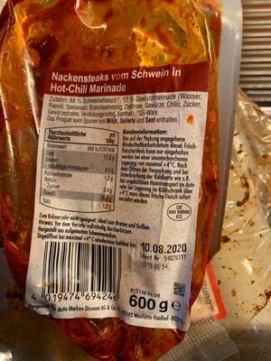 Schweinenackensteak Hot-Chili Marinade