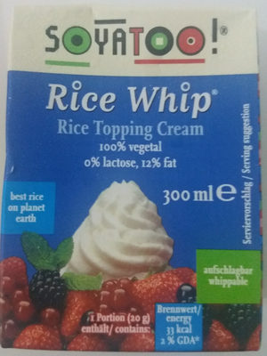 Riz Cuisine Pour Creme Fouettee