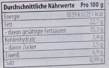 Petrella mit frischen Kräutern nutrition facts table