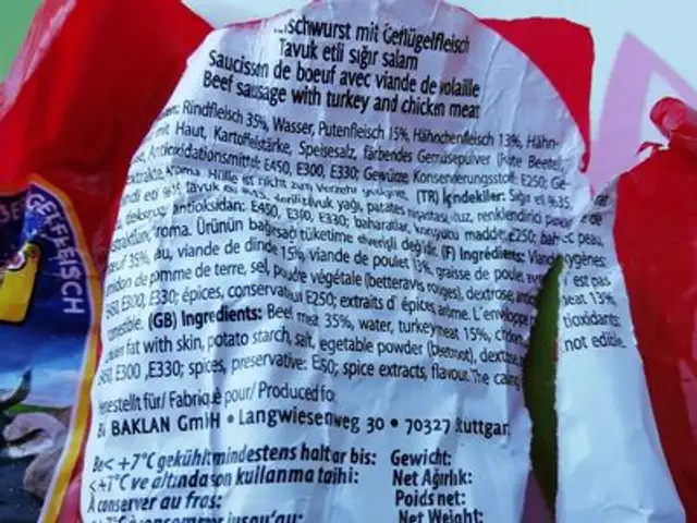 Sigir salam ingredients label