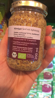 Arche Naturküche Körniger Senf mit Apfelessig front packaging