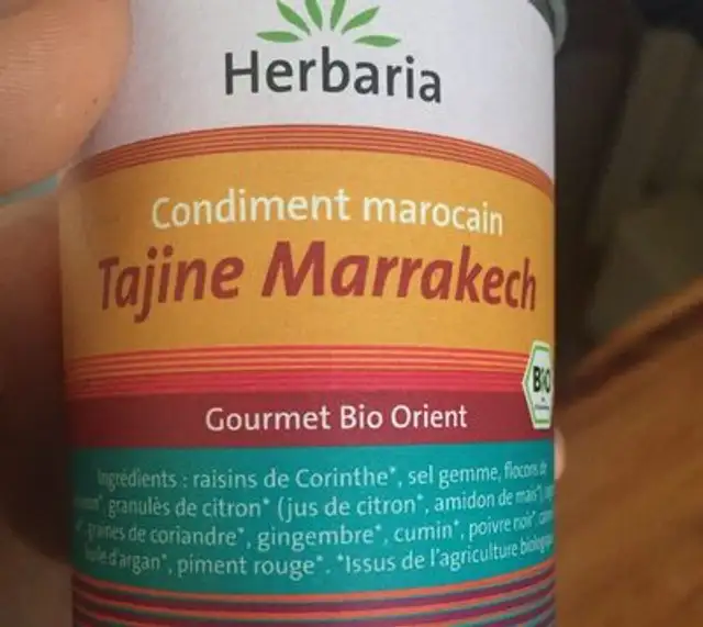 Condiment Tajine Marrakech ingredients label