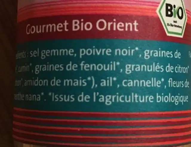 Poule Aux Merveilles 50G ingredients label