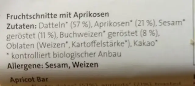 Unknown ingredients label