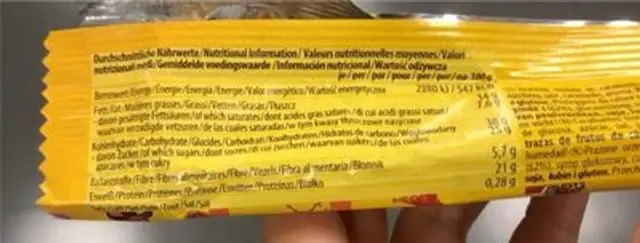 Mr Tom peanuts in caramel nutrition facts table