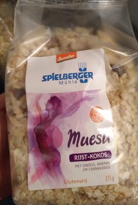 Muesli rijst-kokos front packaging