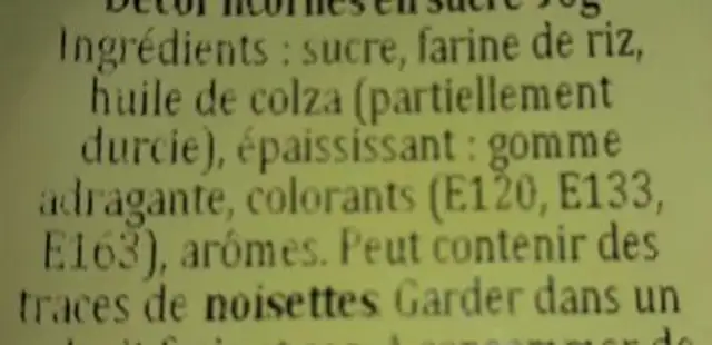 Zucker-einhörner/décor licornes en sucre ingredients label