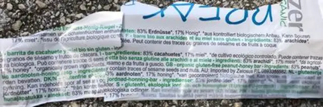 Break peanut ingredients label