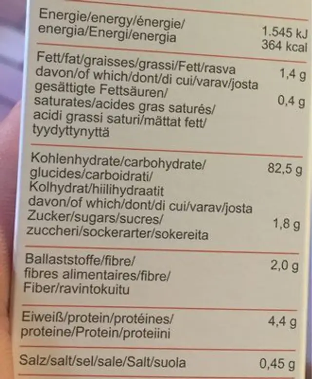 Pâtes Spirelli Tricolores Au Maïs Bio - 200G - Schnitzer nutrition facts table