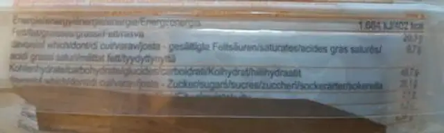 Gâteau sable bio au cacao et à l'orange sans gluten nutrition facts table