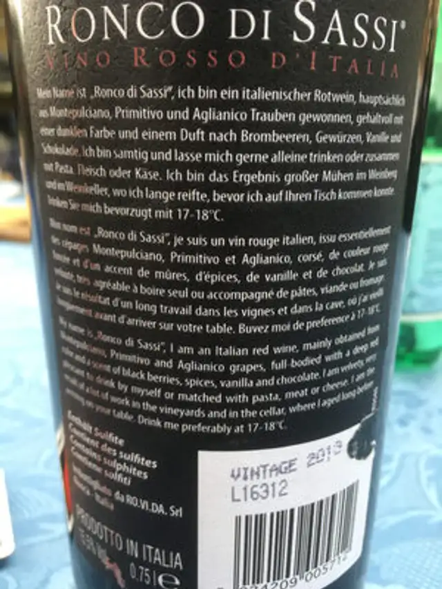 Unknown ingredients label